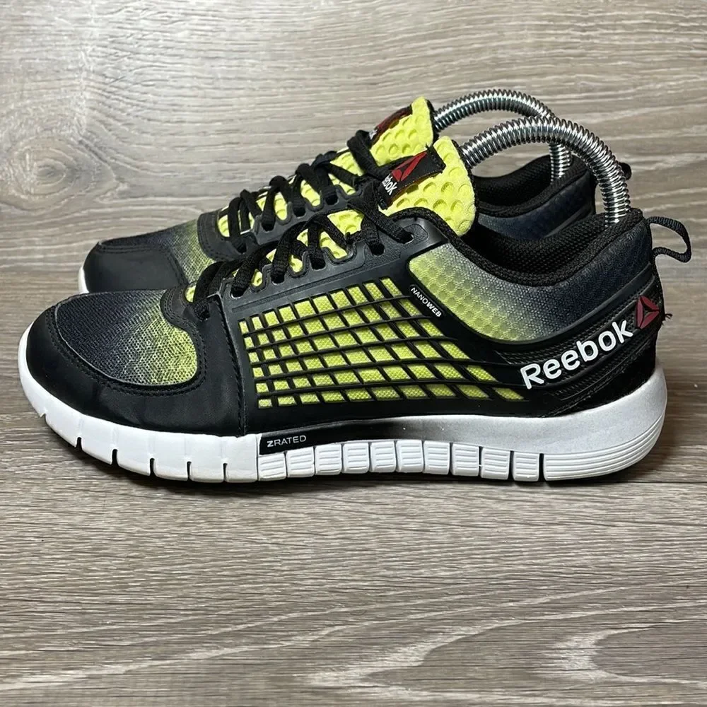 Reebok CrossFit ZQuick 2.0 Nanoweb Mens Sz 5/Womens 6.5 Black Neon Green Sneaker